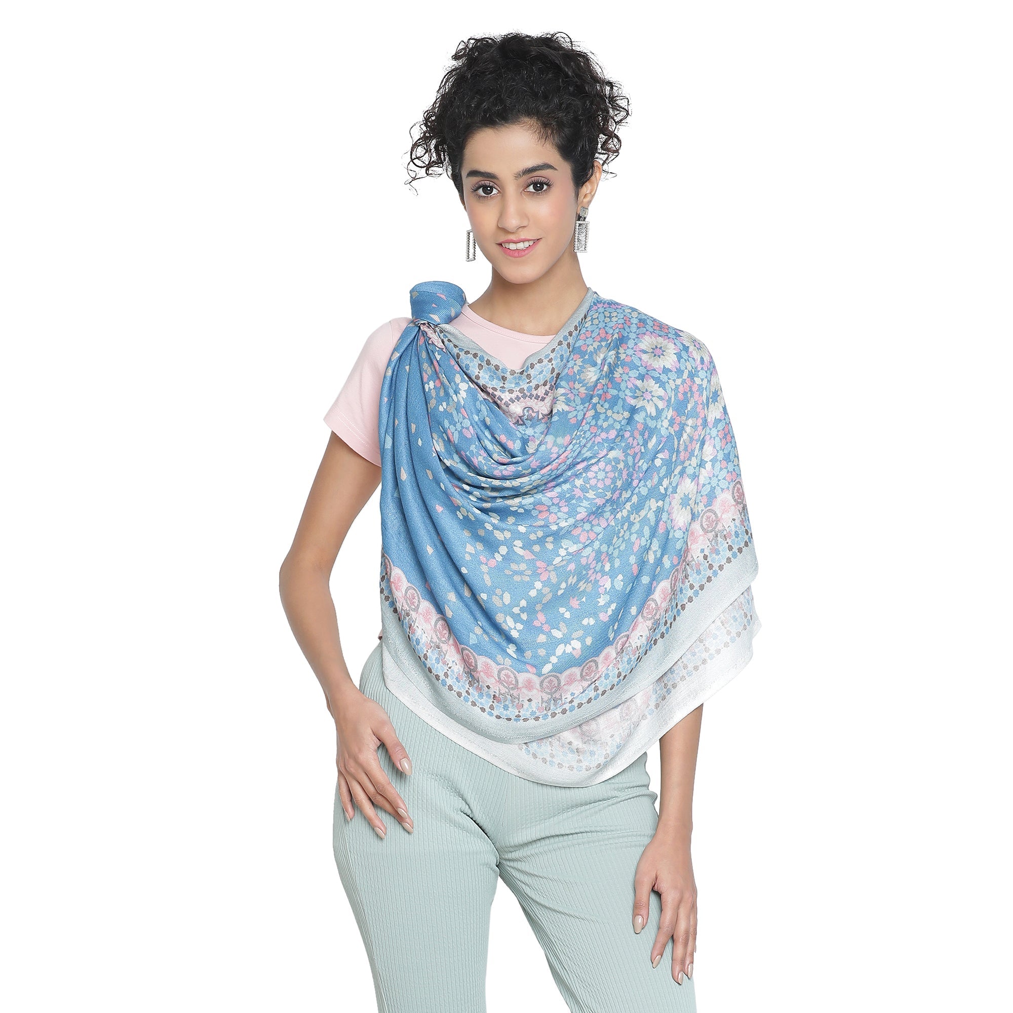 Gulzar: Silk Modal Dahlia Delight Printed Stole
