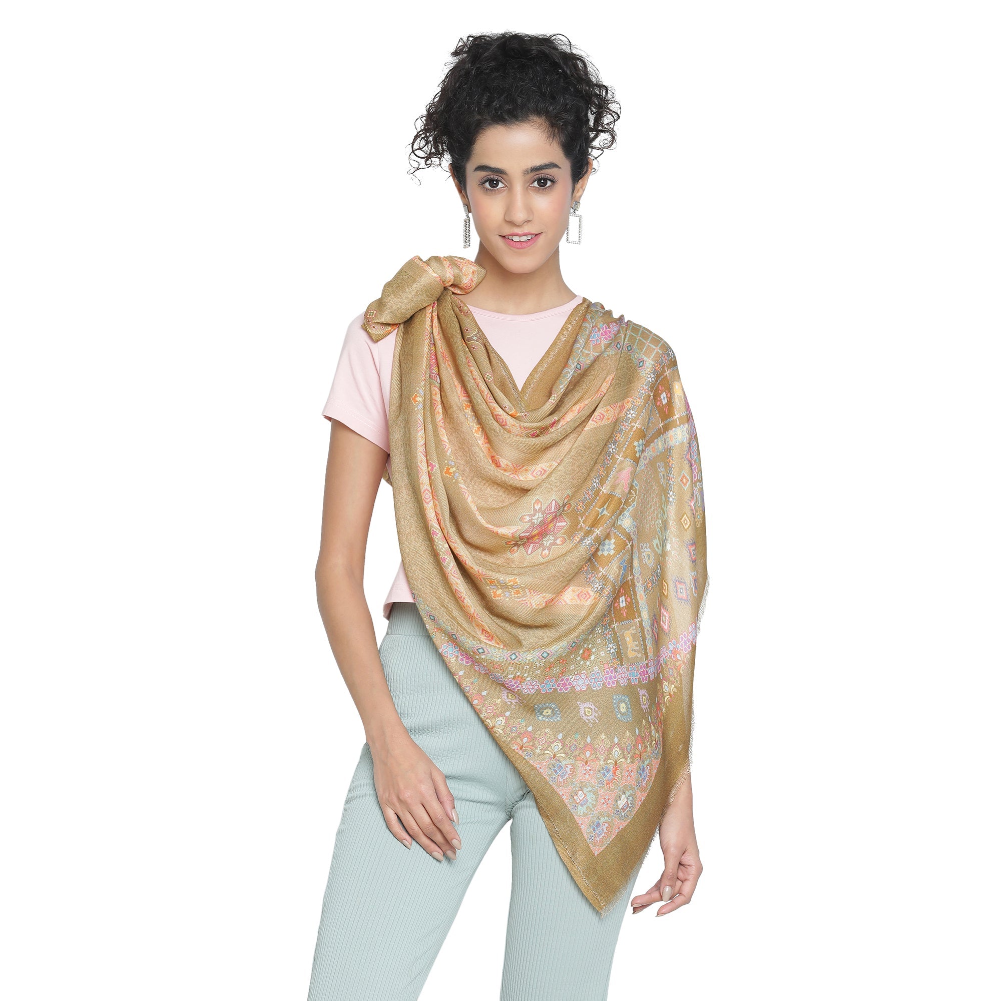 Gulshan: Silk Modal Floral Henna Printed Stole
