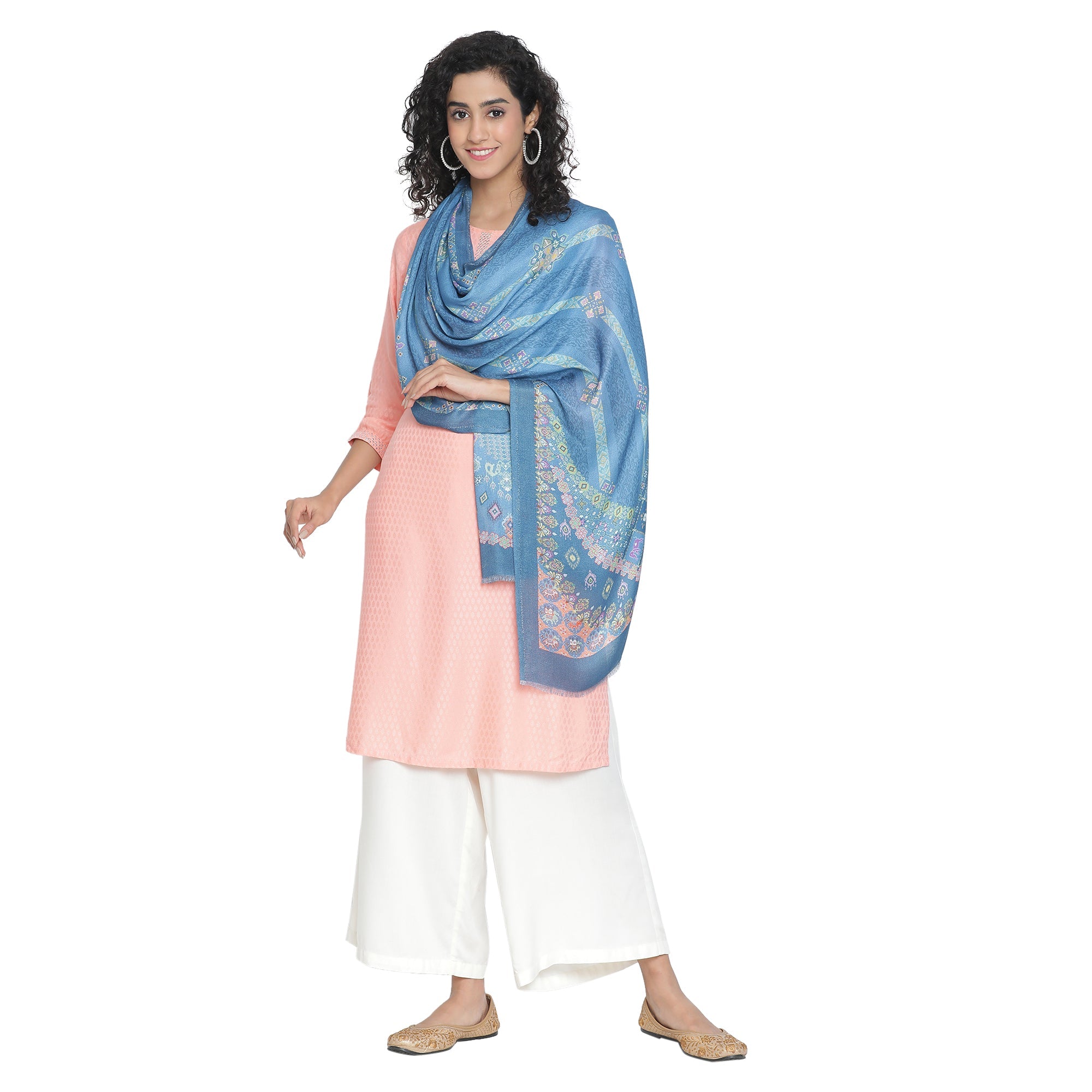 Gulshan: Silk Modal Floral Henna Printed Stole