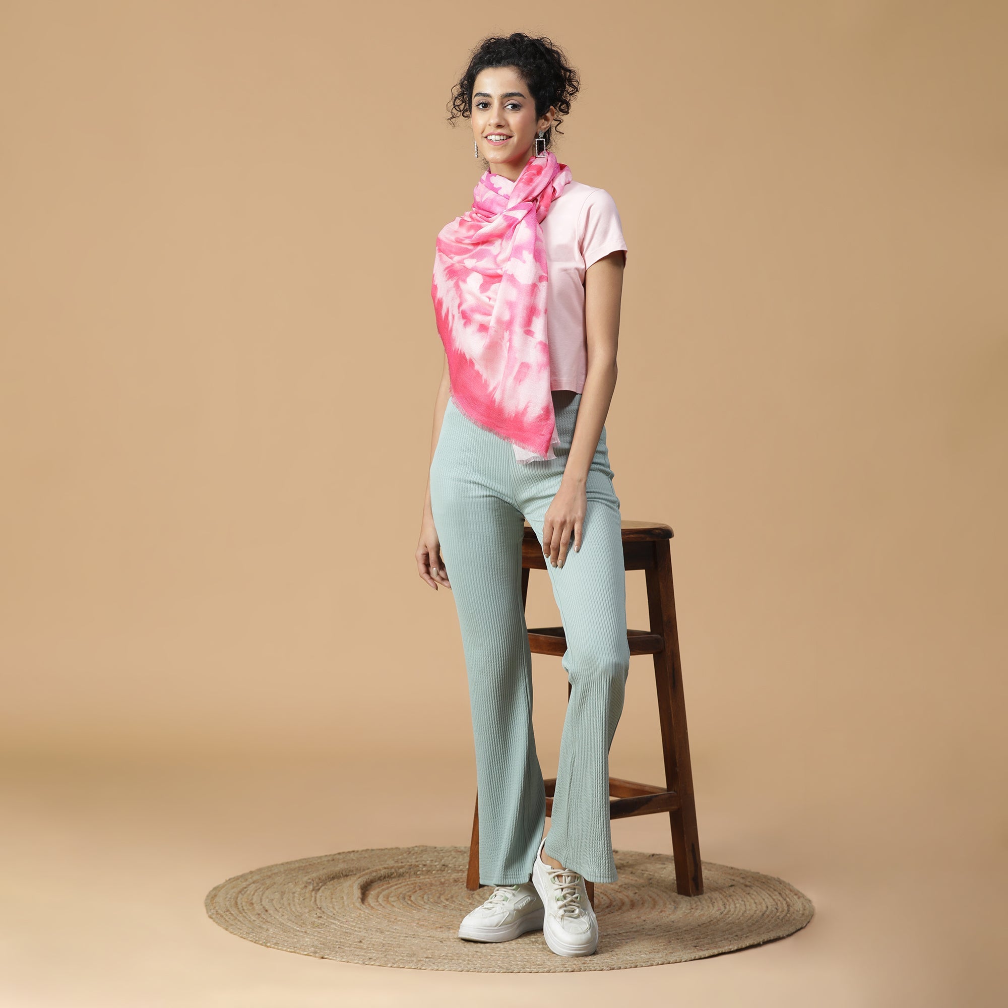 Rooh: Silk Modal Water Lily Printed Stole