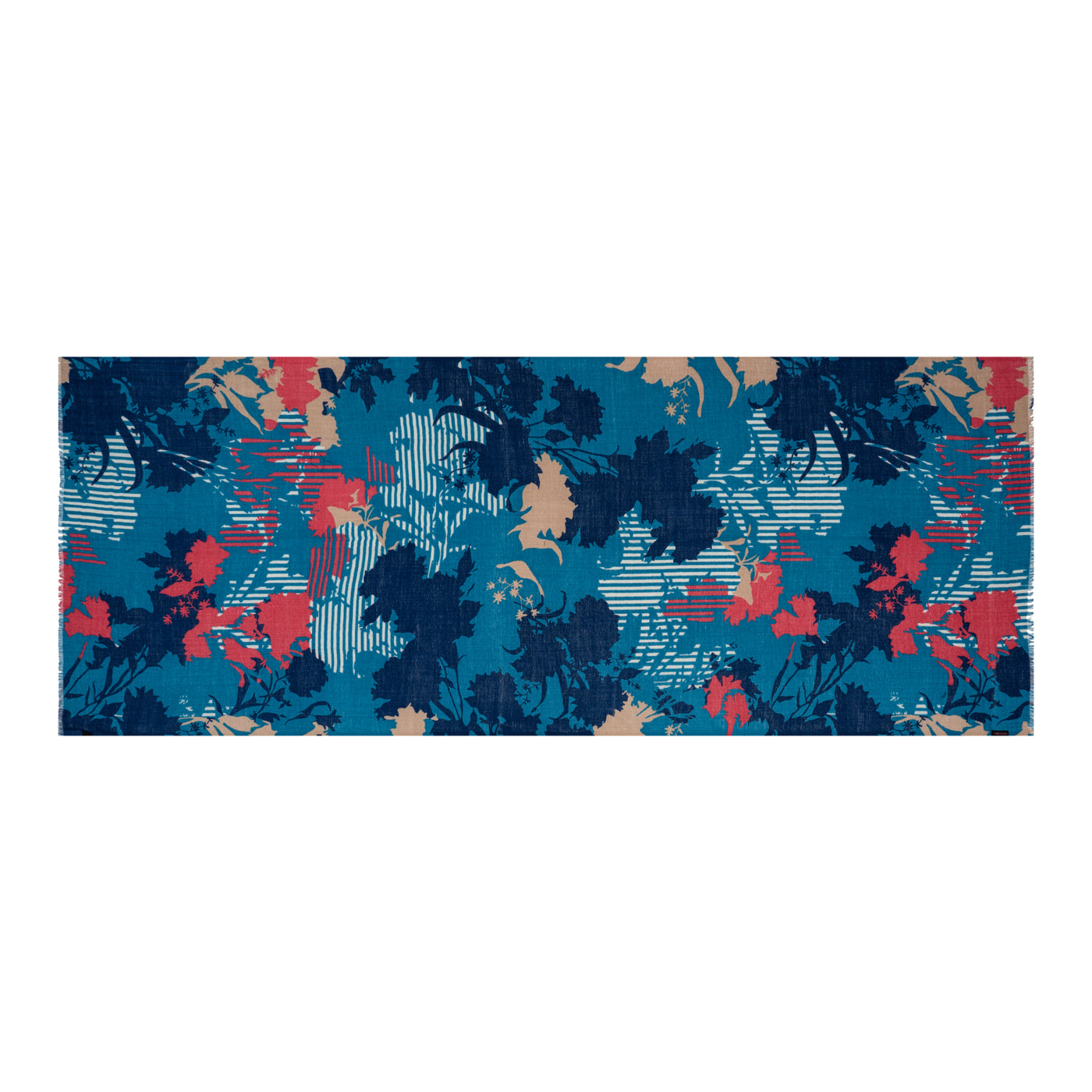 Kashida Blue Printed Wool Stole