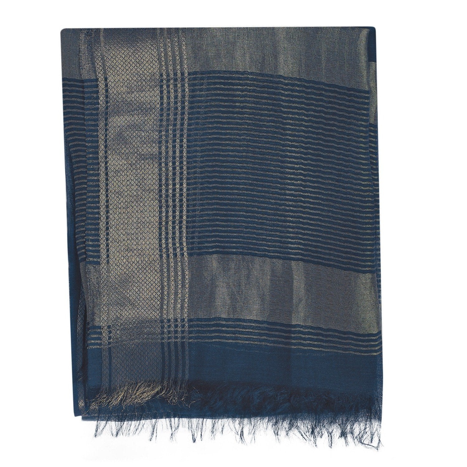 Zari Plain Metallic Silk Dupatta