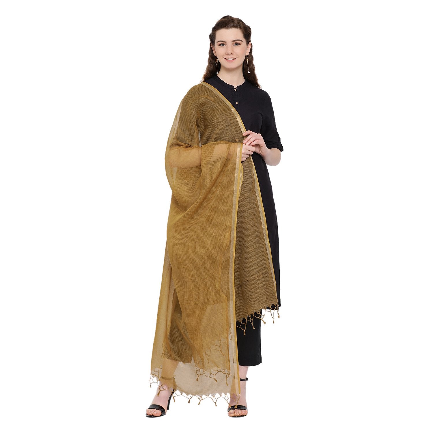 Kota Doria Cotton Zari Dupatta
