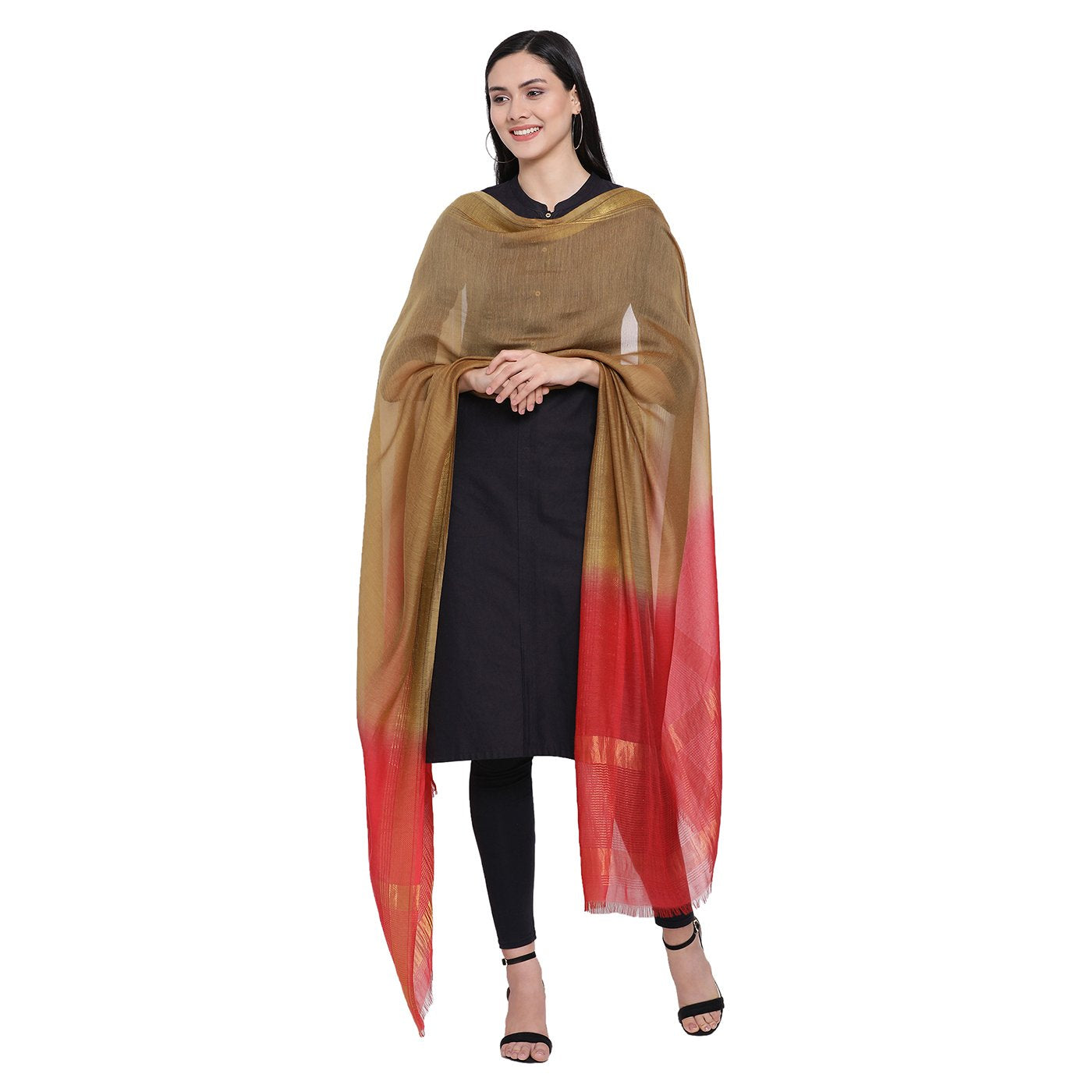 Zari Ombre Cotton Silk Dupatta