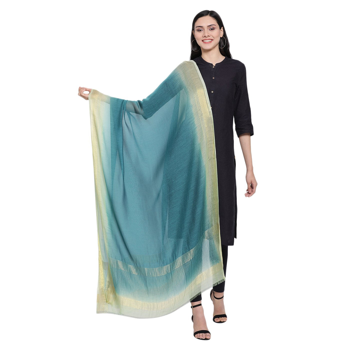 Zari Ombre Cotton Silk Dupatta