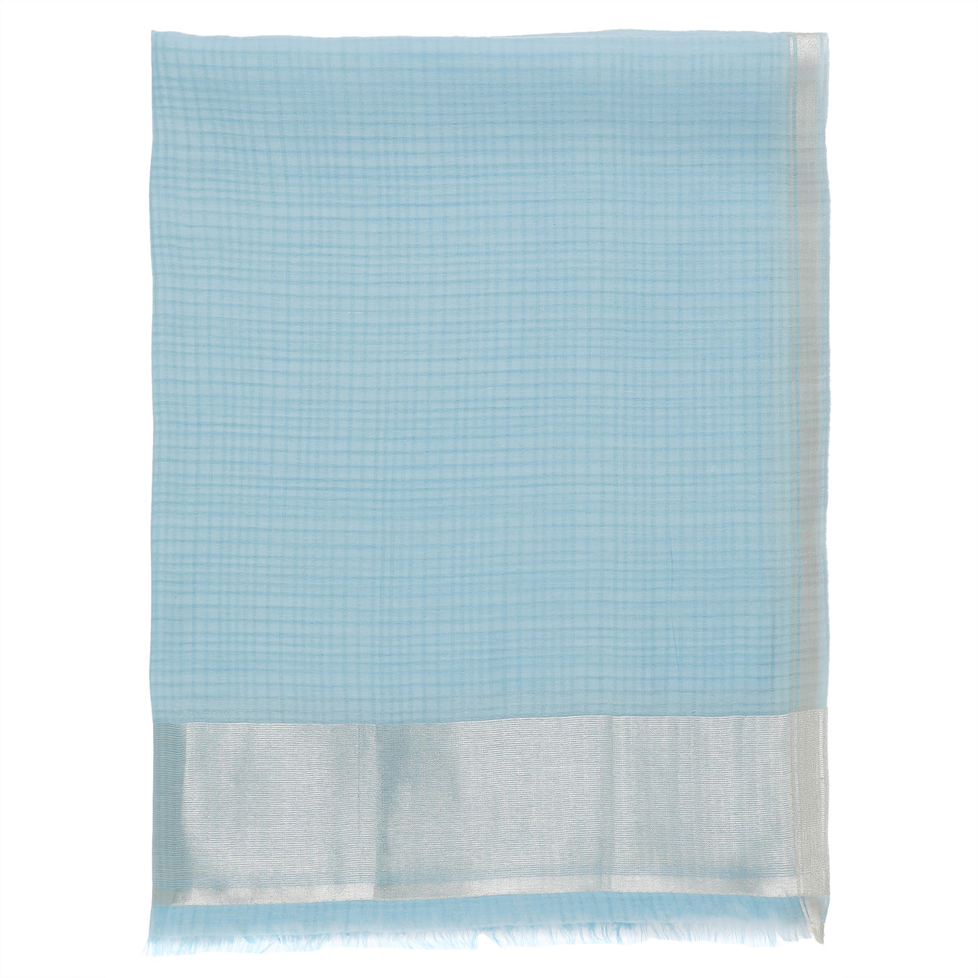 Sky Blue Silk Tencel Woven Dobby Dupatta