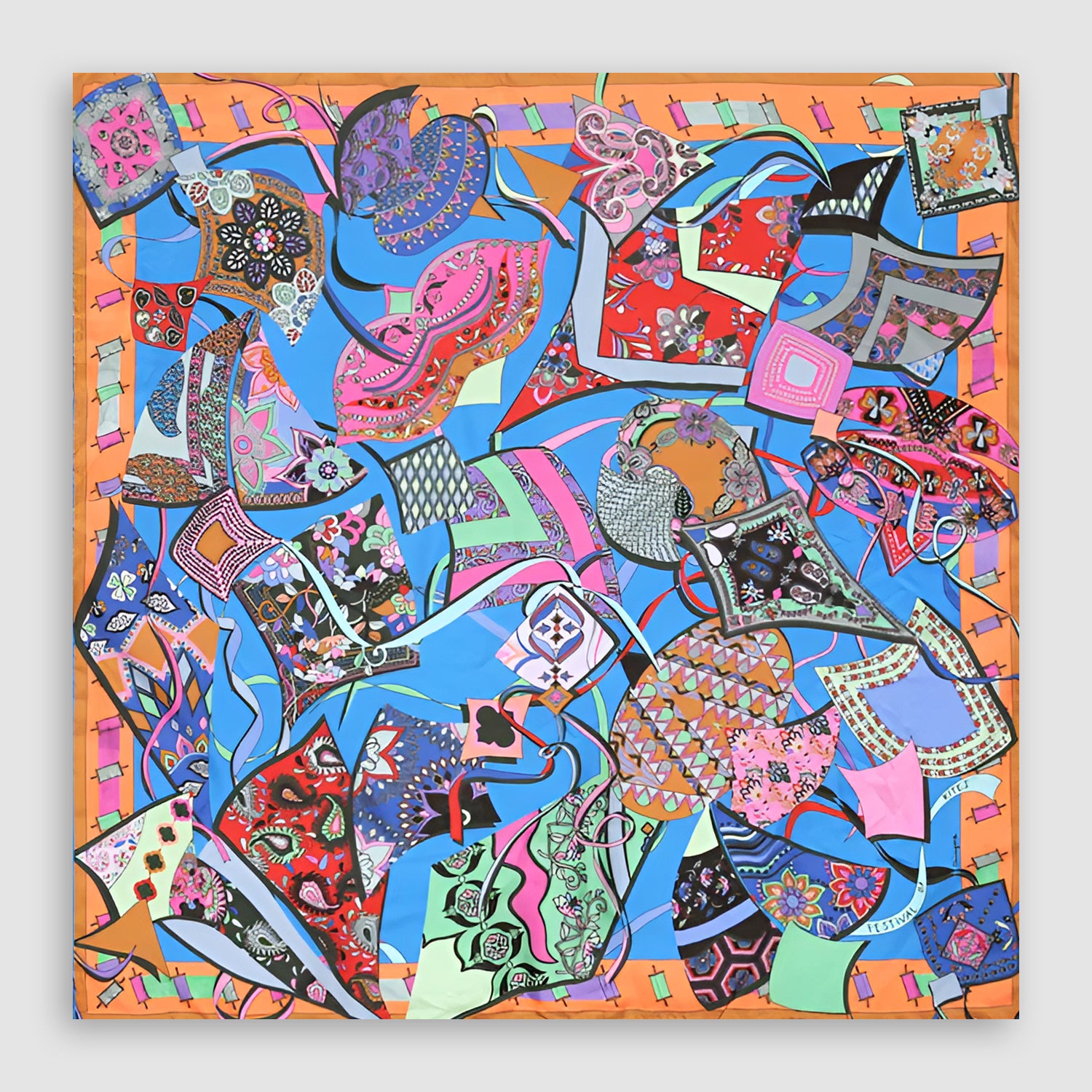 Festivals Of Kites Printed Square Scarf