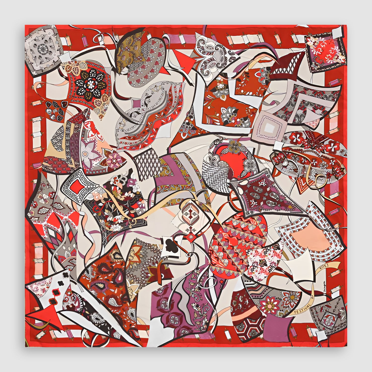 Festivals Of Kites Printed Square Scarf