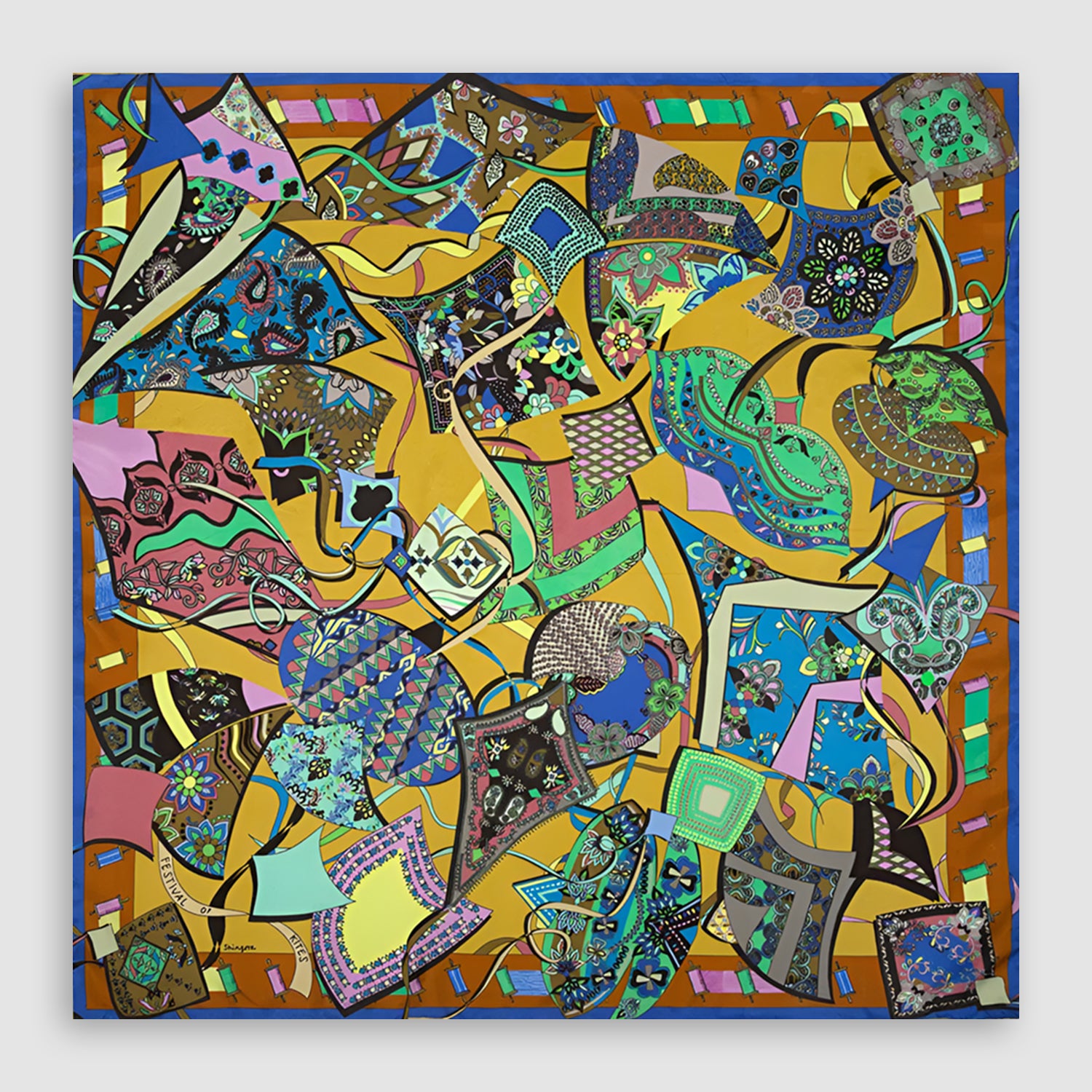 Festivals Of Kites Printed Square Scarf