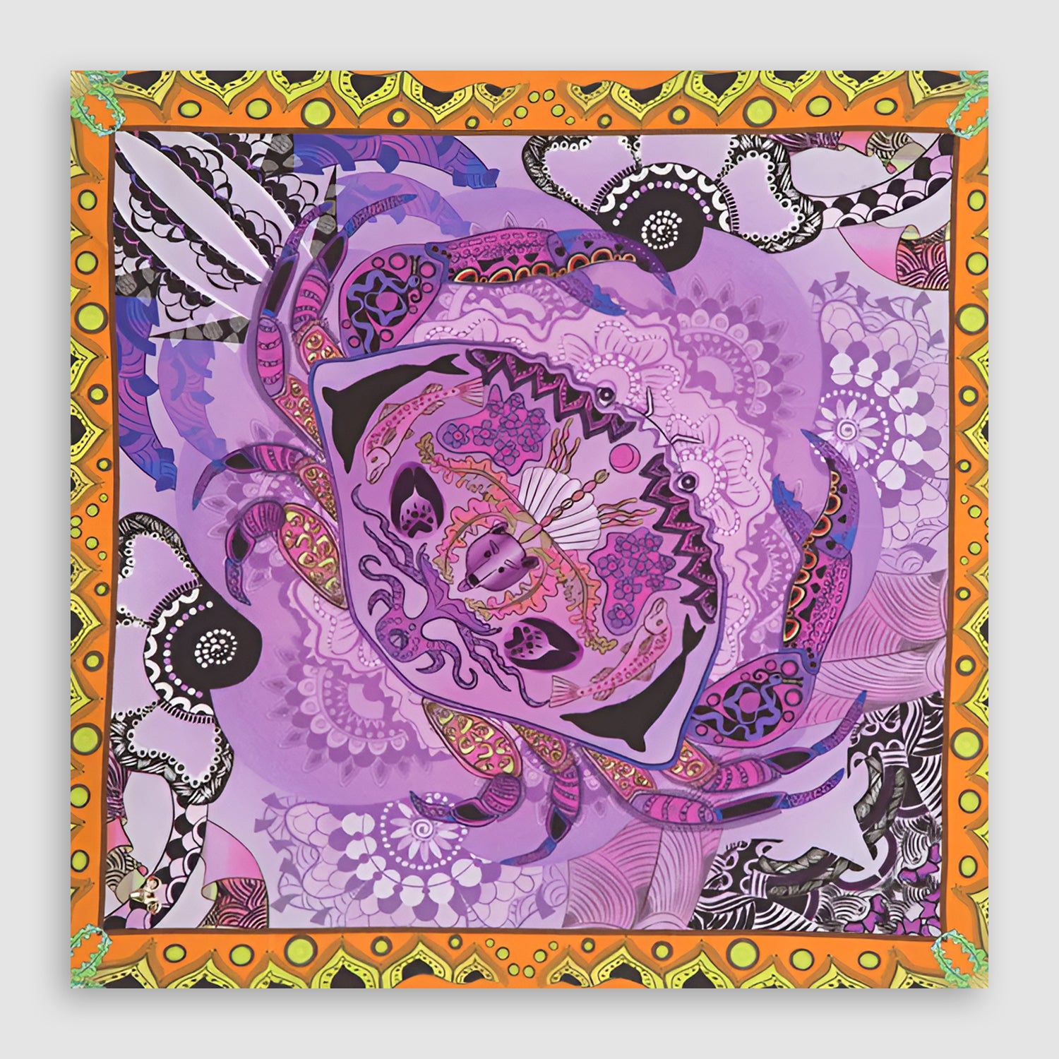 Crab Silk Square Scarf