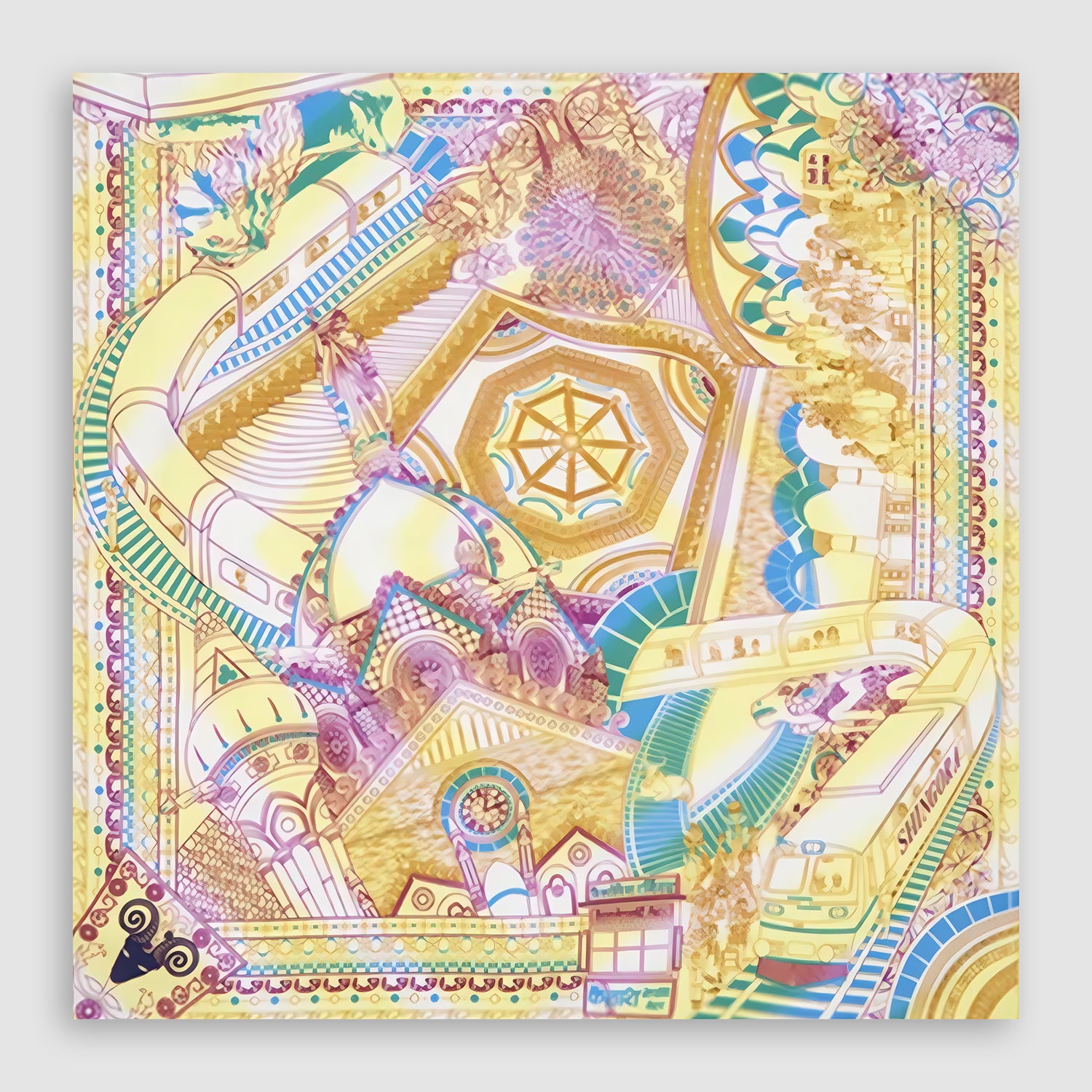 Victoria Terminus Silk Square Scarf