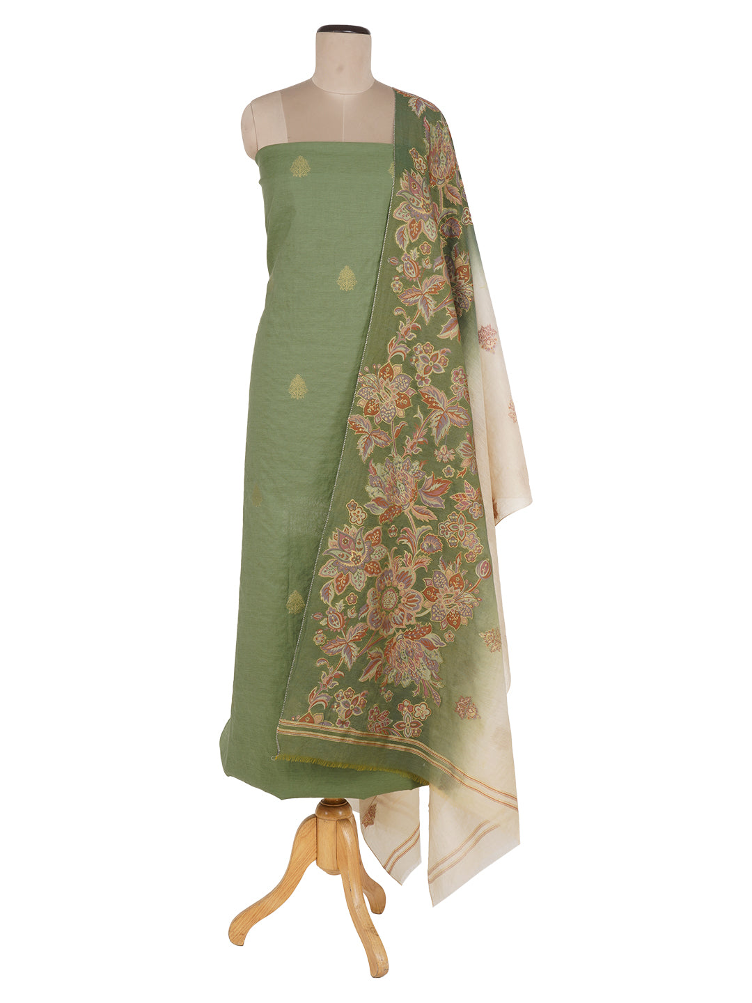 Kashida:Calico Chintz Woven Design Unstitched Suit Set