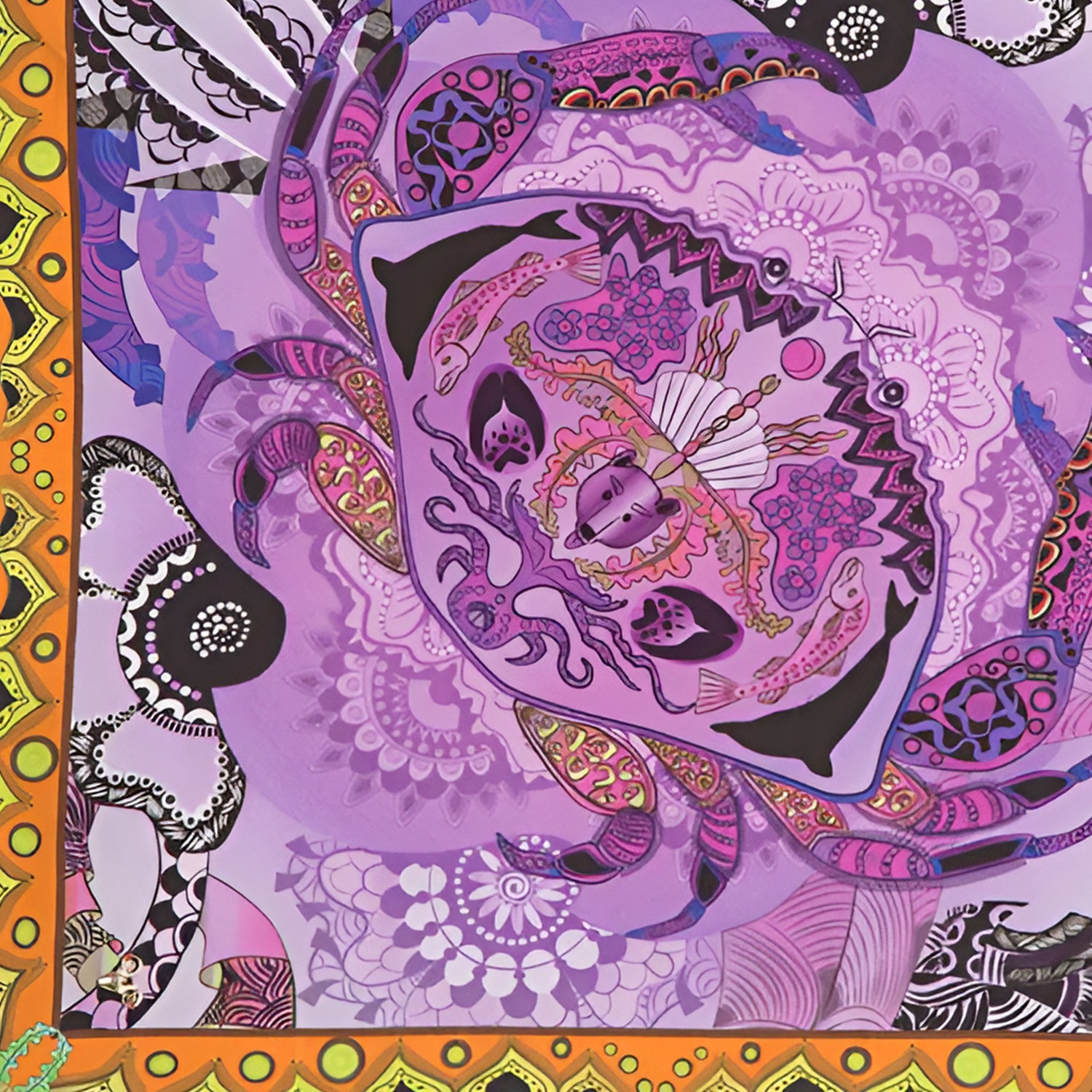 Crab Silk Square Scarf