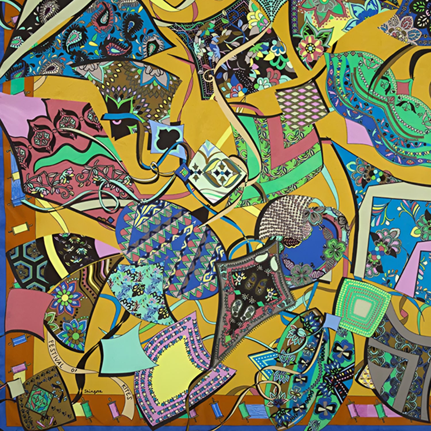 Festivals Of Kites Printed Square Scarf