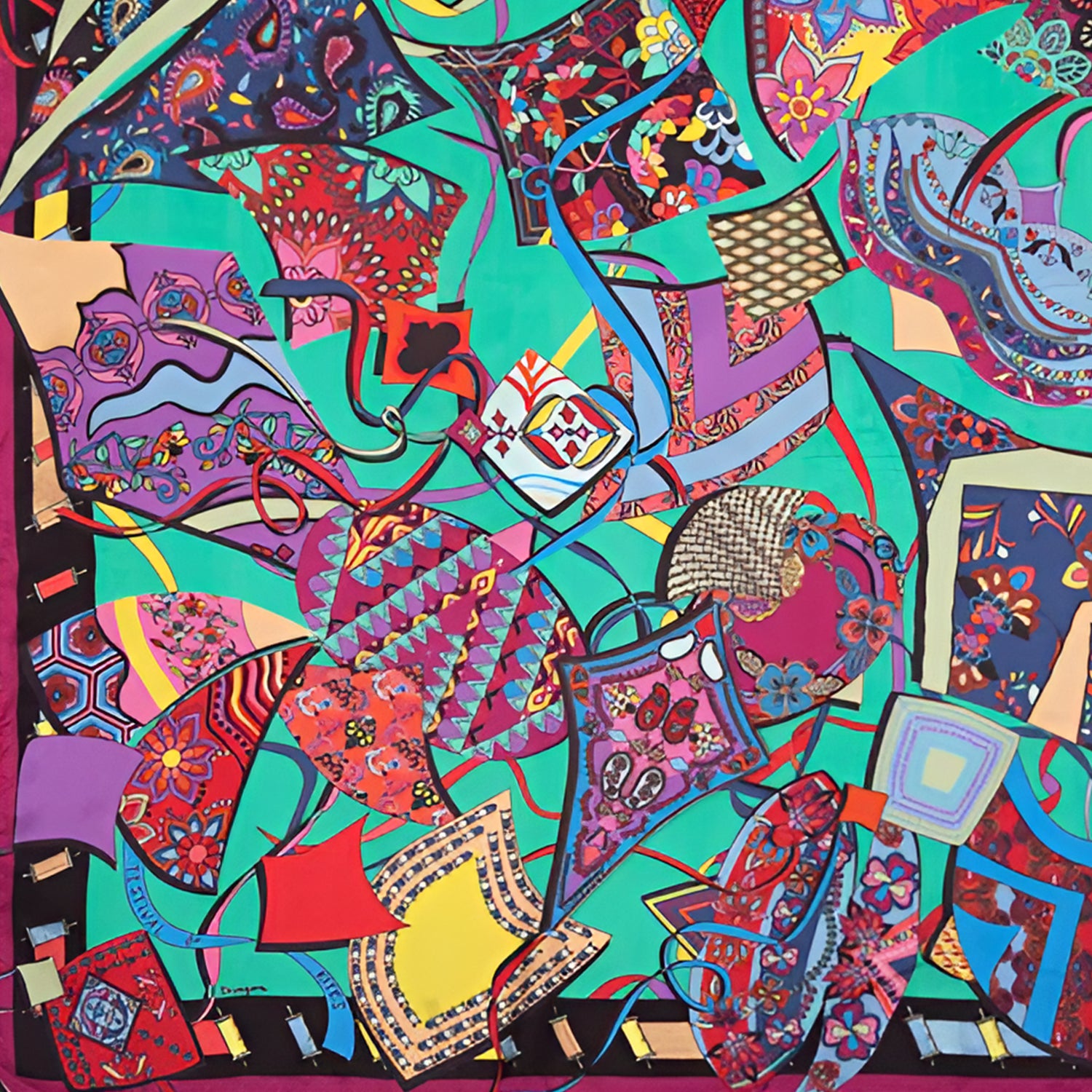 Festivals Of Kites Printed Square Scarf