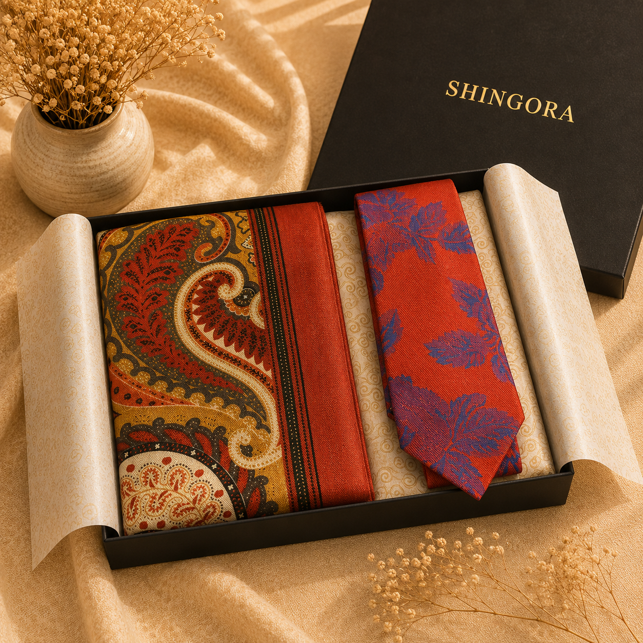 Regal Paisley Gift Set – Luxury Designer Shawl Collection