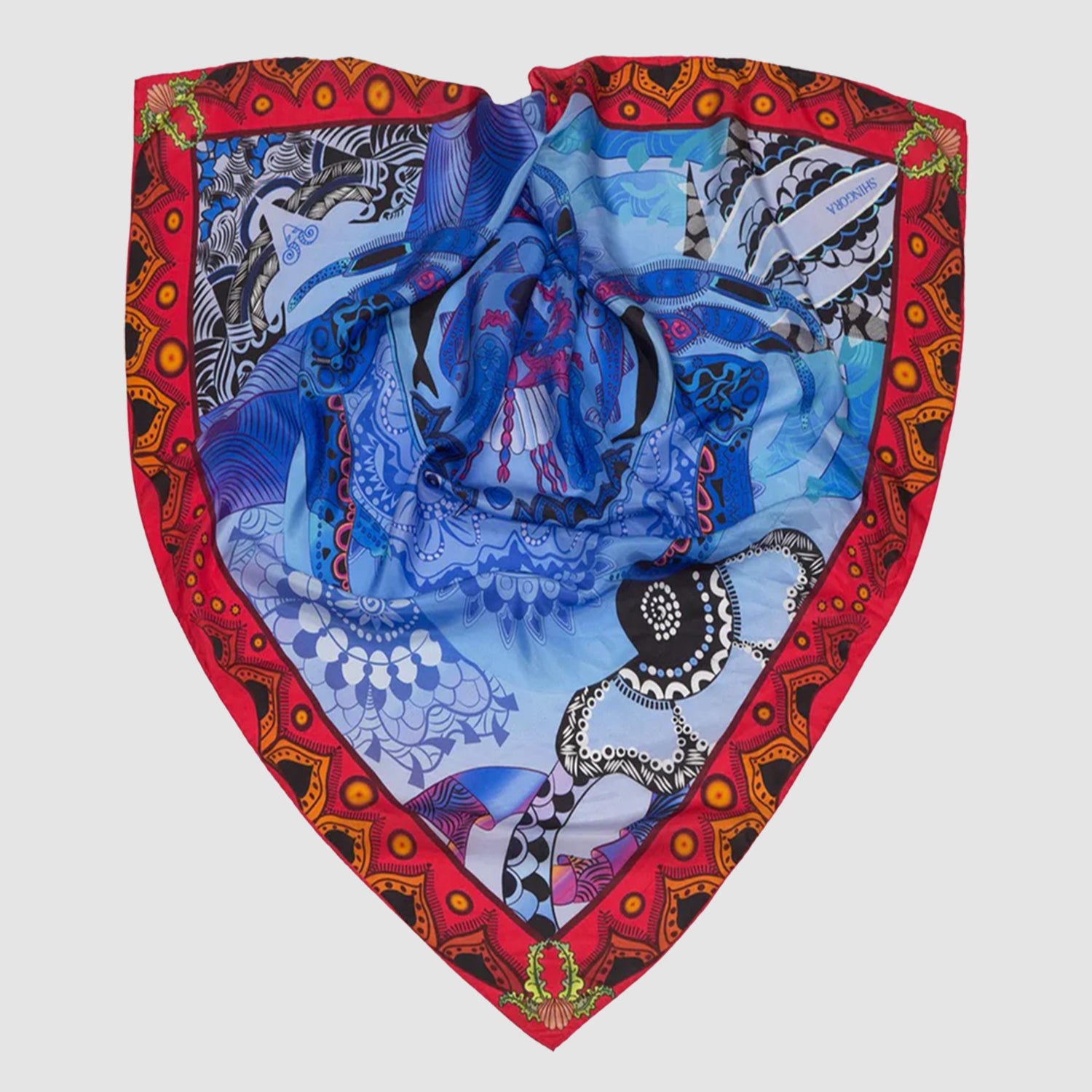 Crab Silk Square Scarf