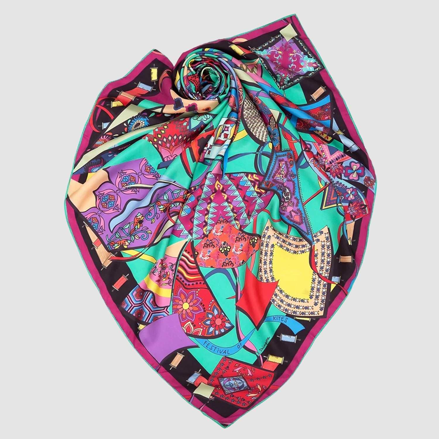 Festivals Of Kites Printed Square Scarf