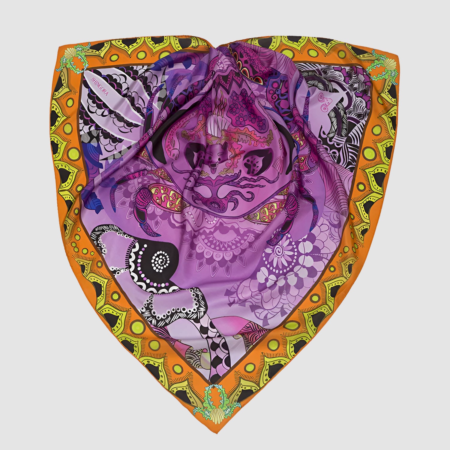 Crab Silk Square Scarf