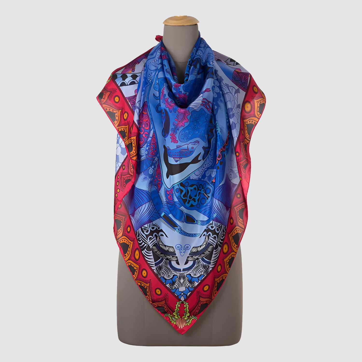 Crab Silk Square Scarf