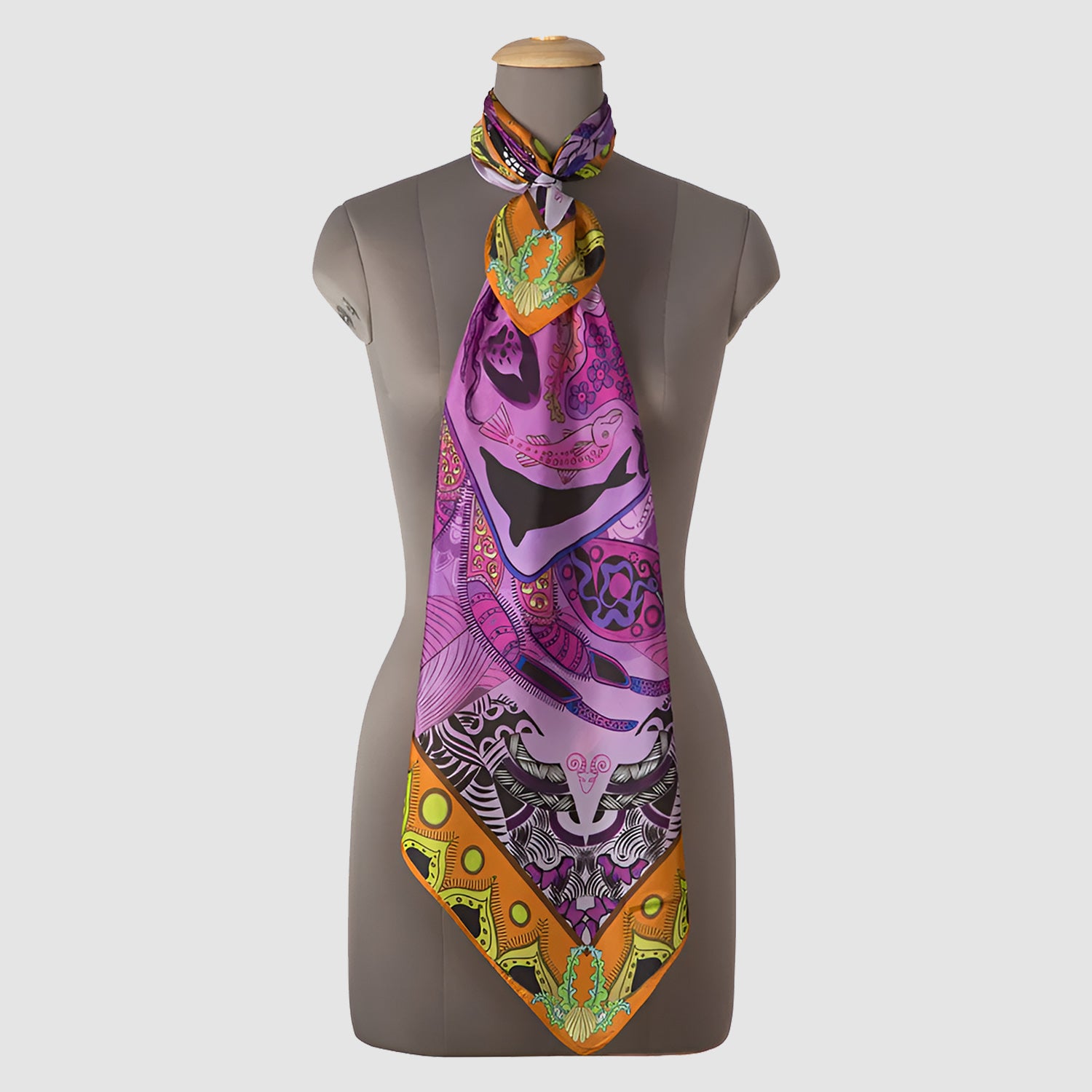 Crab Silk Square Scarf