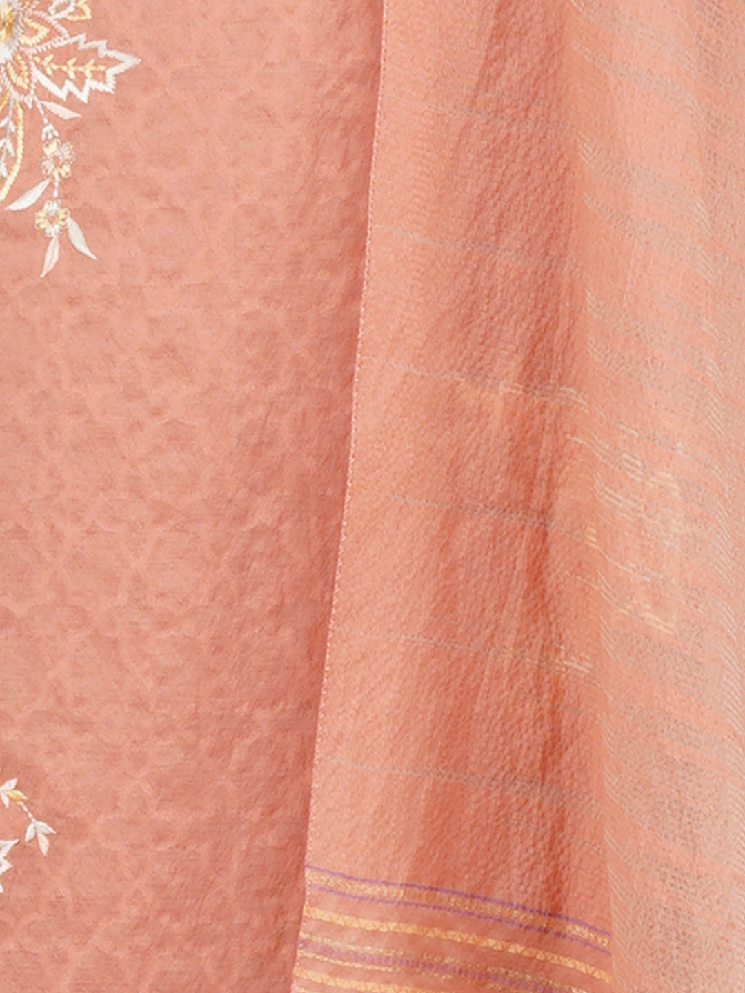 Bunai:Evelyn Floral Embroidered With Woven Design Unstitched Suit Set