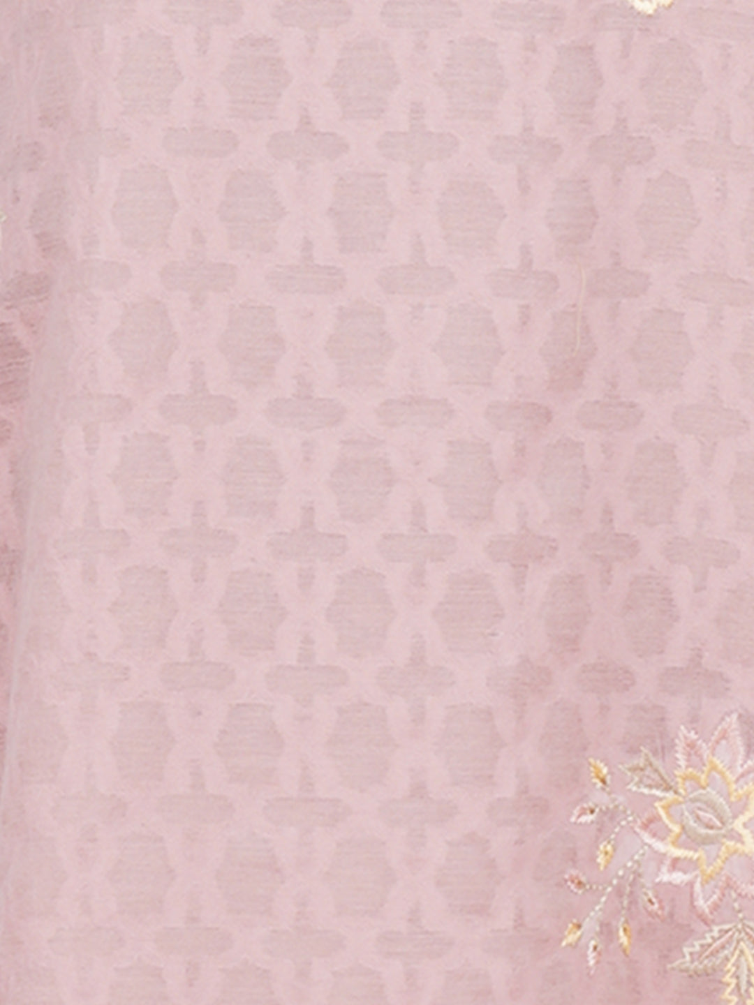 Bunai:Evelyn Floral Embroidered With Woven Design Unstitched Suit Set