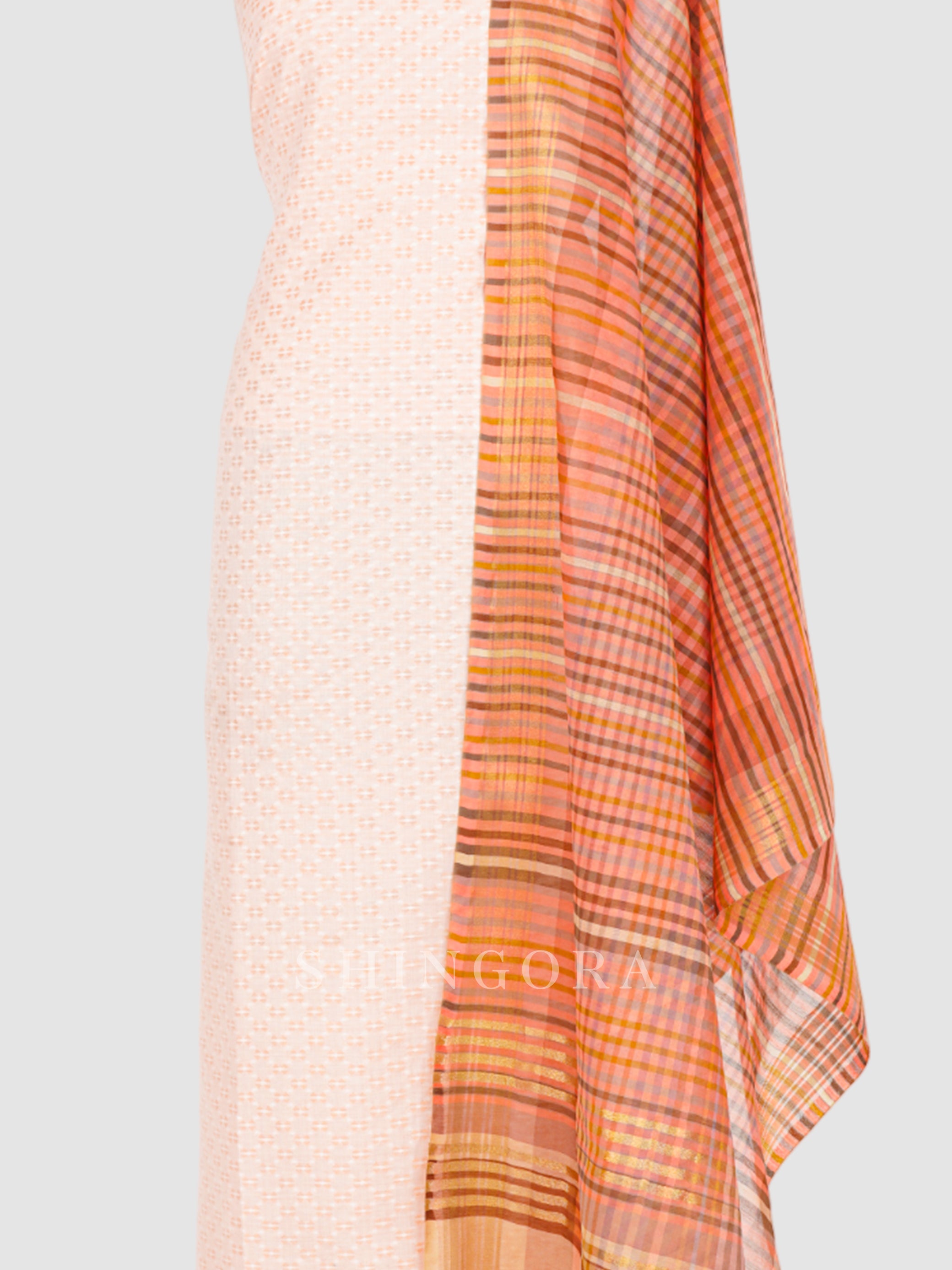 Akaar: Jacquard Embroidered Unstitched Suit with Dupatta