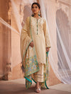 Kashida: Jacquard Embroidered Design Stitched Suit & Dupatta Set