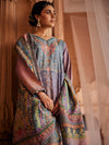 Tussar: Printed Design Stitched Suit & Dupatta Set