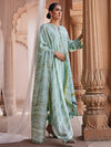 Bunai: Jacquard Design Stitched Suit & Dupatta Set