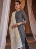 Bunai: Woven Design Stitched Suit & Dupatta Set