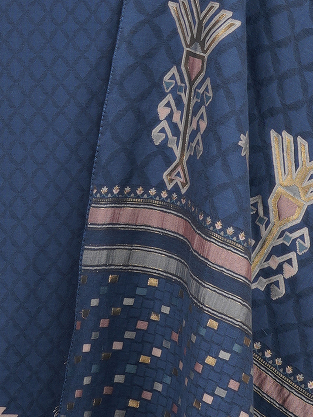 Kashida:Dhakai Jamdani Jacquard Unstitched Suit Set