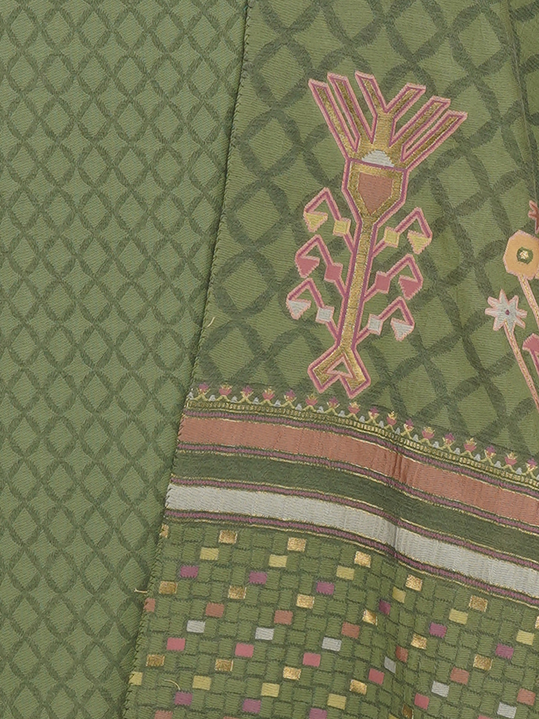 Kashida:Dhakai Jamdani Jacquard Unstitched Suit Set