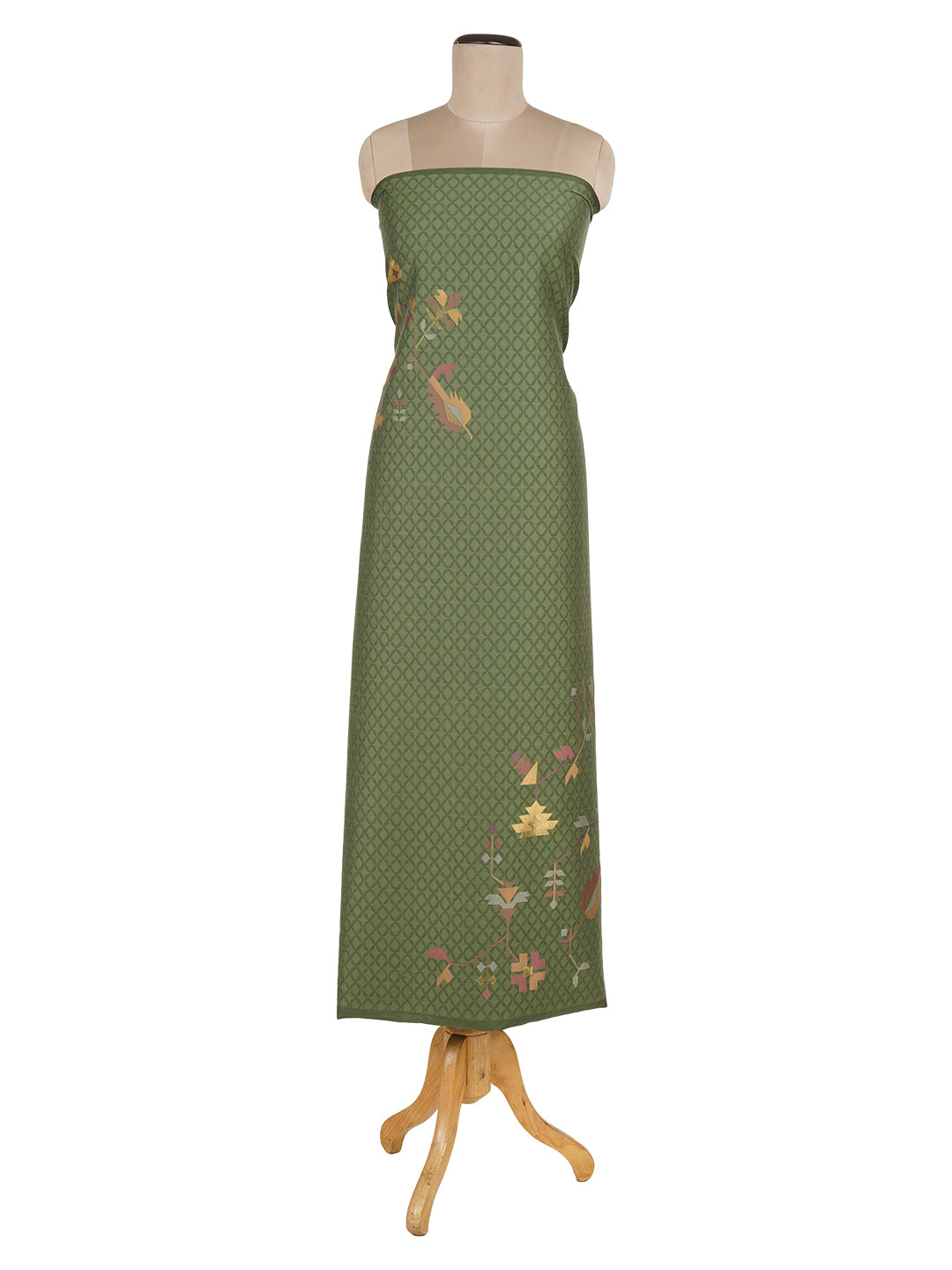 Kashida:Dhakai Jamdani Jacquard Unstitched Suit Set