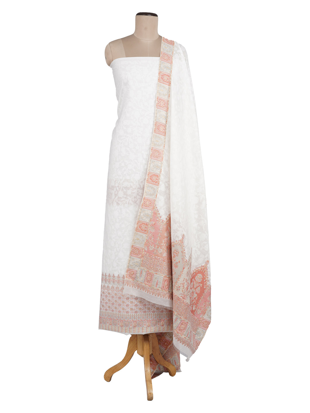 Vani:Sohvi Woven Design Unstitched Suit Set