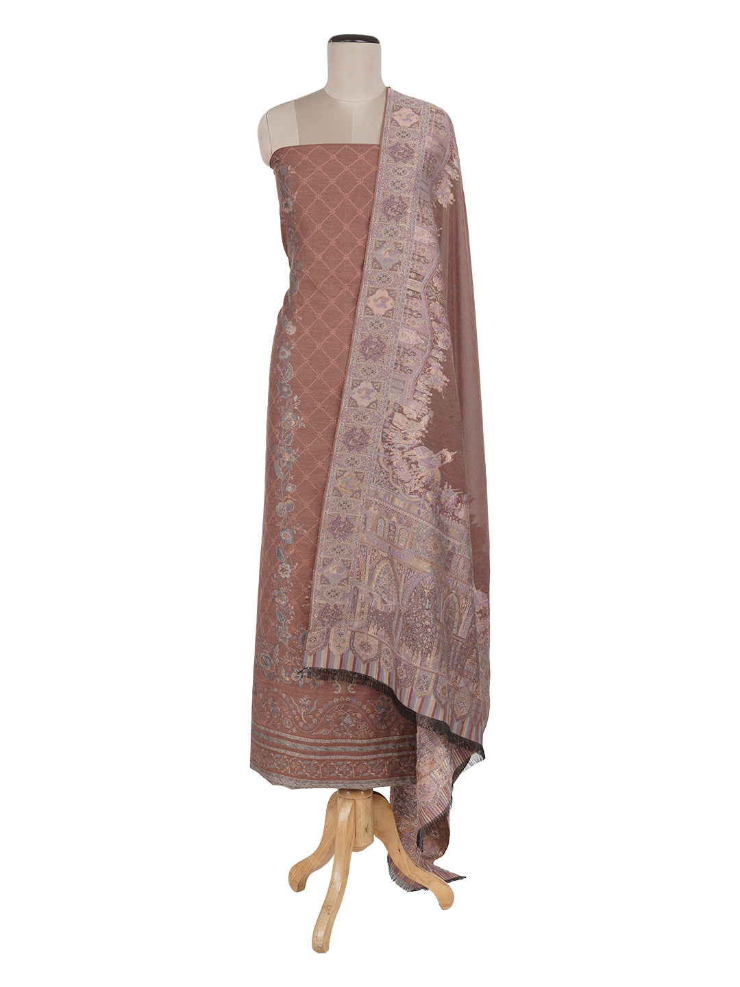 Vani:Zia Woven Design Geometric Unstitched Suit Set