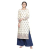 Lemon & Navy Blue Cotton Unstitched Suit Set (2 Piece)