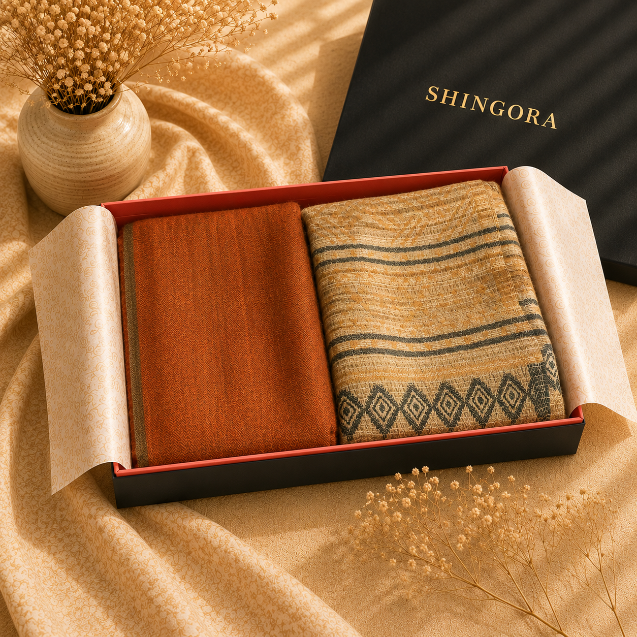 Earthy Elegance Gift Set – Contemporary Winter Wrap Collection