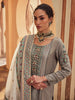 Kriti: Jacquard Metallic Unstitched Suit & Dupatta Set