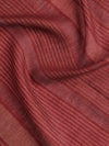 Mehr Stripped Maroon Wool Lurex Dobby Shawl