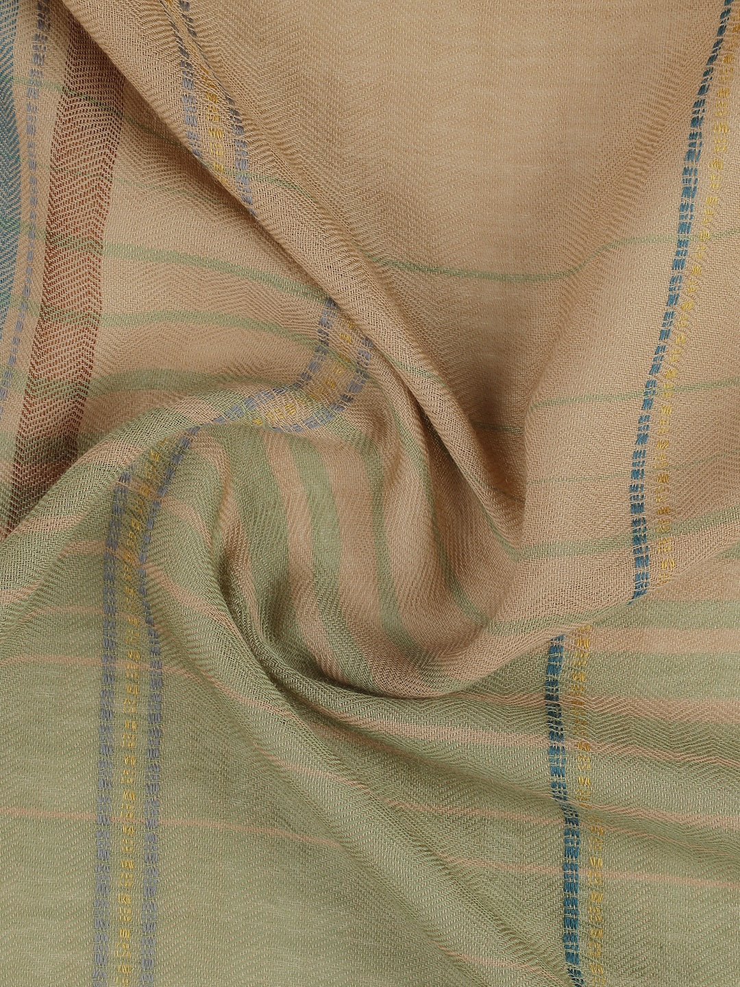 Whispers Weave-Striped Woolen Dobby Shawl