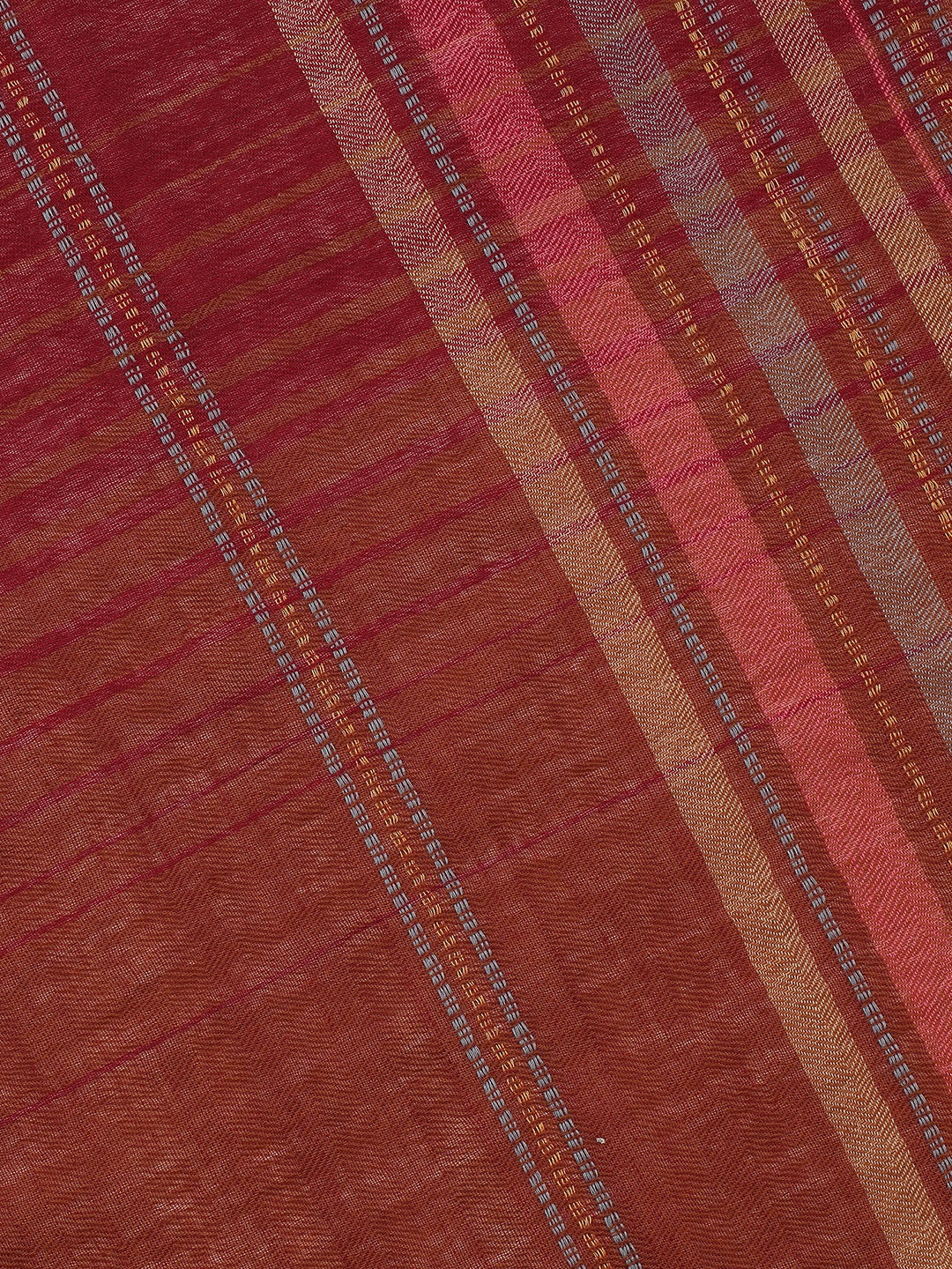 Whispers Weave-Striped Woolen Dobby Shawl