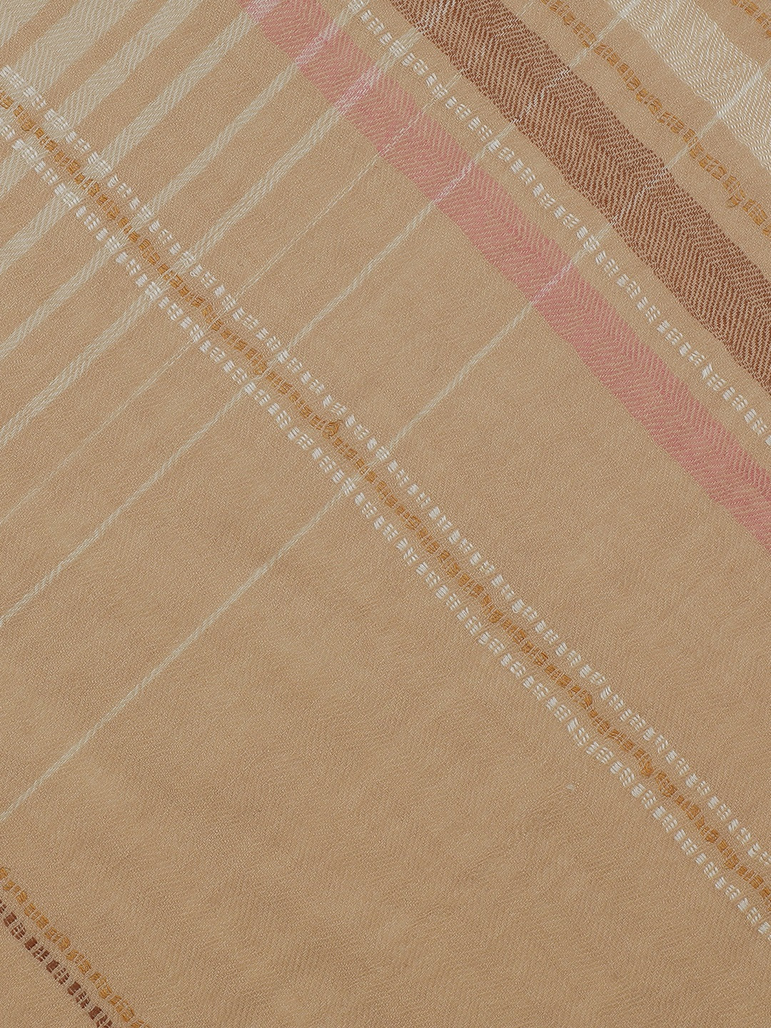 Whispers Weave-Striped Woolen Dobby Shawl