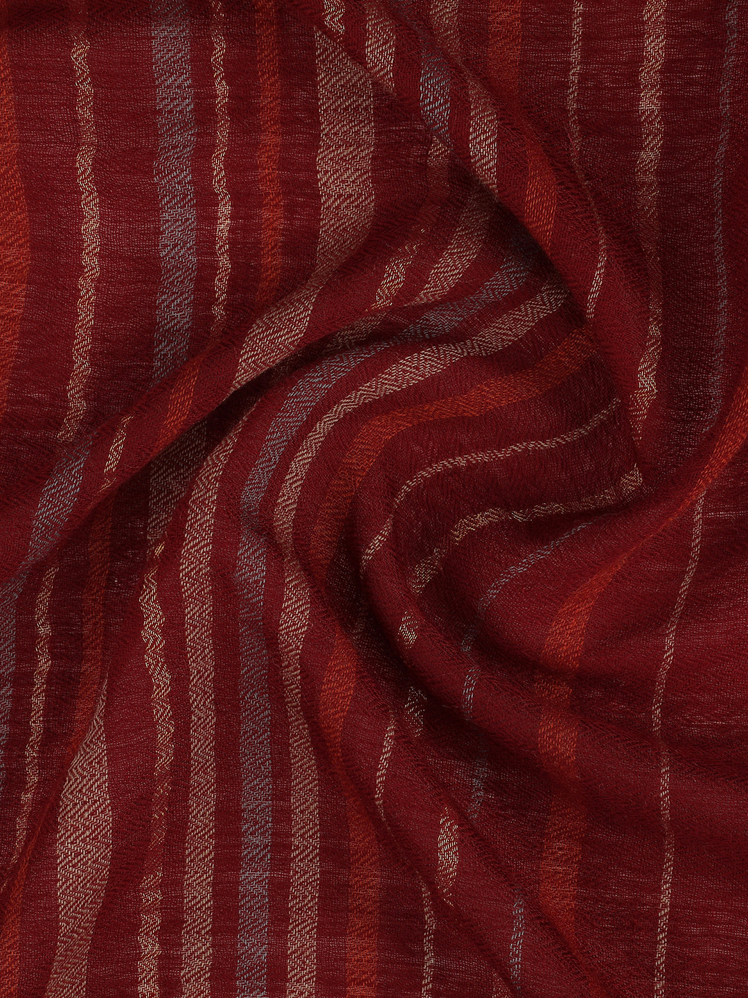 Serene Lines-Light Striped Woolen Dobby Shawl