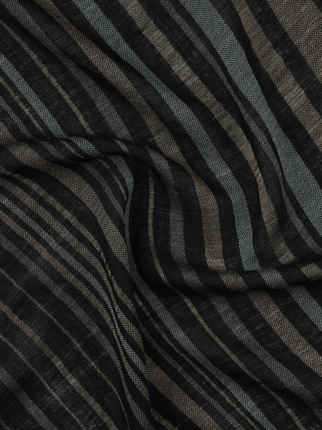 Serene Lines-Light Striped Woolen Dobby Shawl