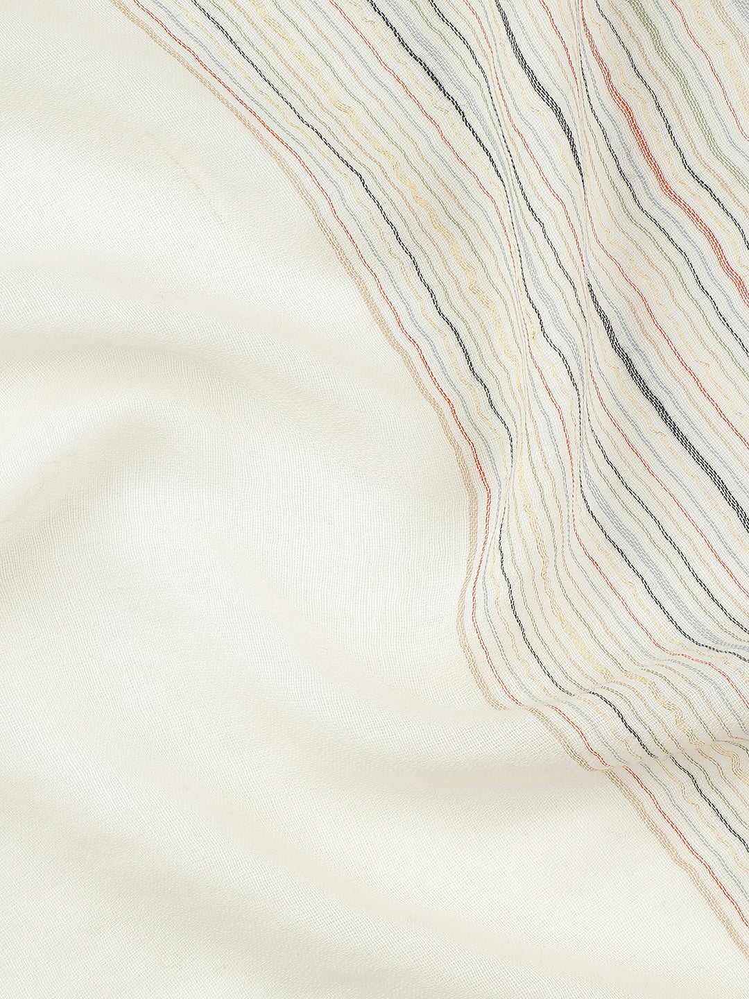 Canvas Lines-Handwoven Striped Woolen Dobby Shawl