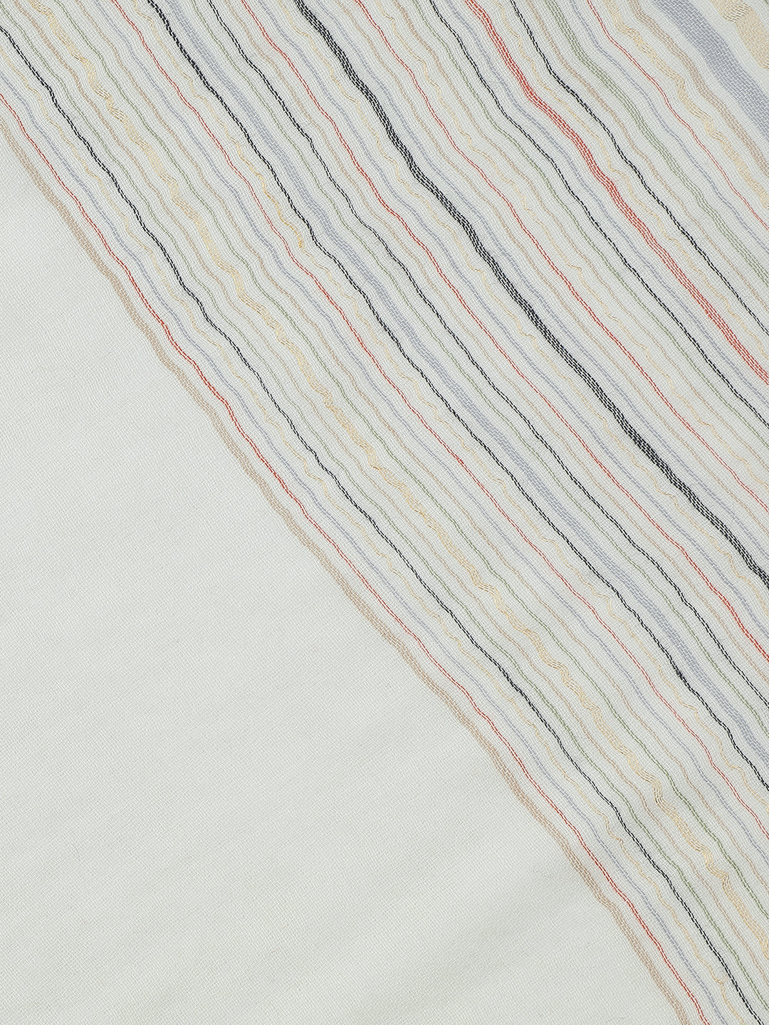Canvas Lines-Handwoven Striped Woolen Dobby Shawl