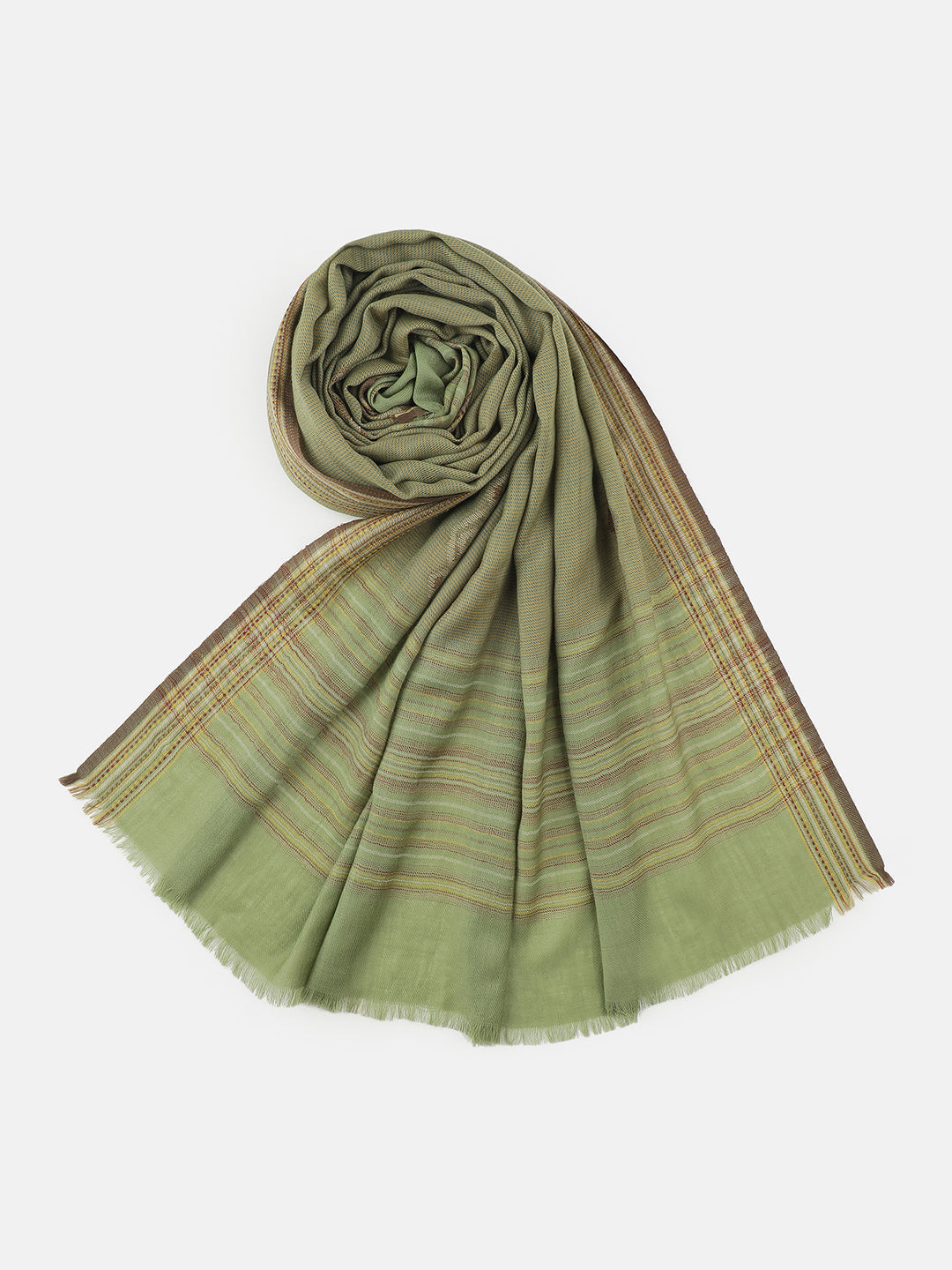 Meadow Mist-Handwoven Woolen Dobby Shawl