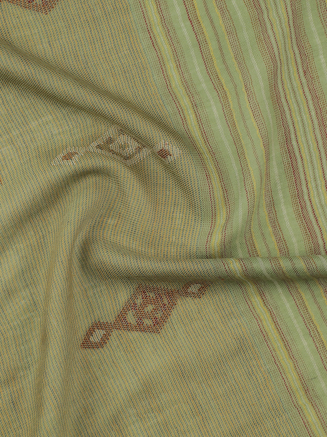 Meadow Mist-Handwoven Woolen Dobby Shawl